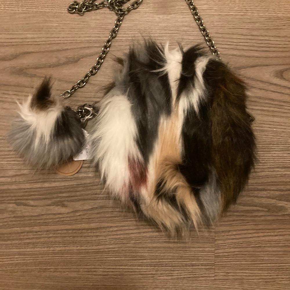 Faux Fur Multicolor Crossbody Bag